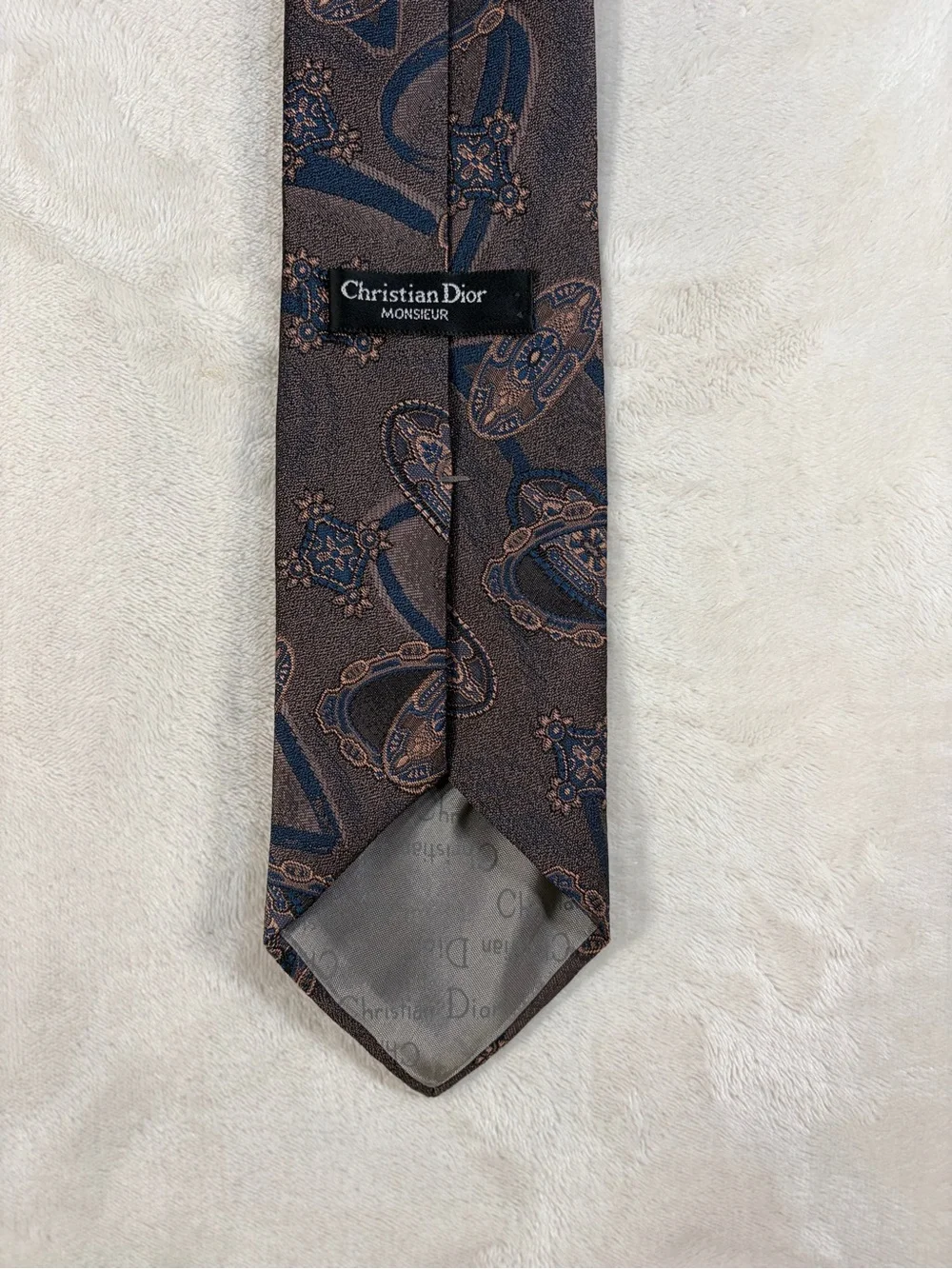 Vintage‎ Dior Woven Jacquard Finish Multi-Colored Paisley & Medallion Pattern